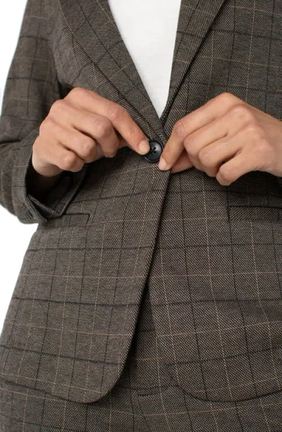 Liverpool Los Angeles Fitted One-button Plaid Blazer In Multi