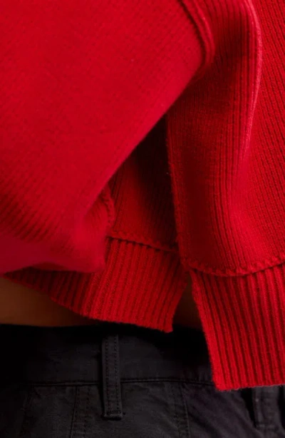 Free People Trish Balloon Sleeve Sweatshirt In Red