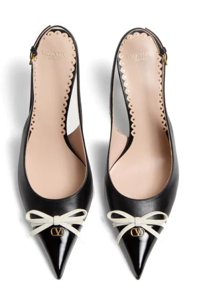 Valentino Garavani Black Pointed Slingback With Bow