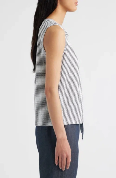 Eileen Fisher Stripe Crewneck Organic Linen Tank
