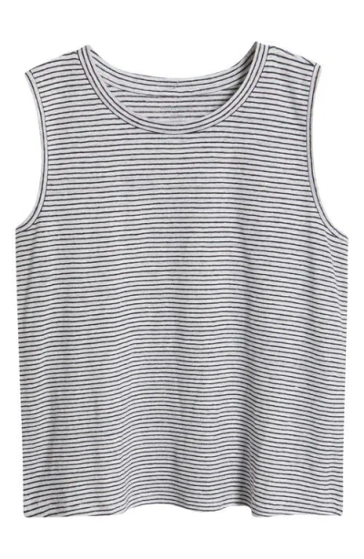 Eileen Fisher Stripe Crewneck Organic Linen Tank
