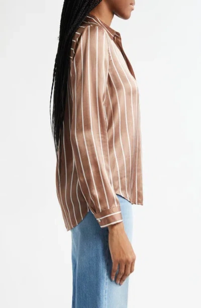 L Agence L'agence Tyler Stripe Silk Button-up Shirt