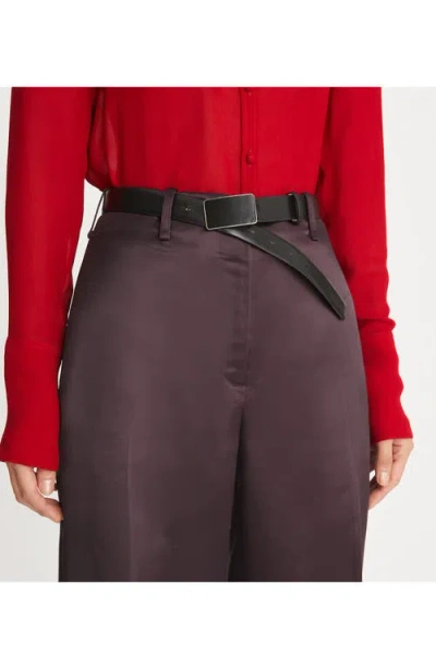 Tory Burch Plate Buckle Leather Belt
