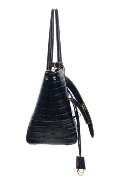 Balenciaga Medium Bel Air Carry All Croc Emobssed Leather Tote