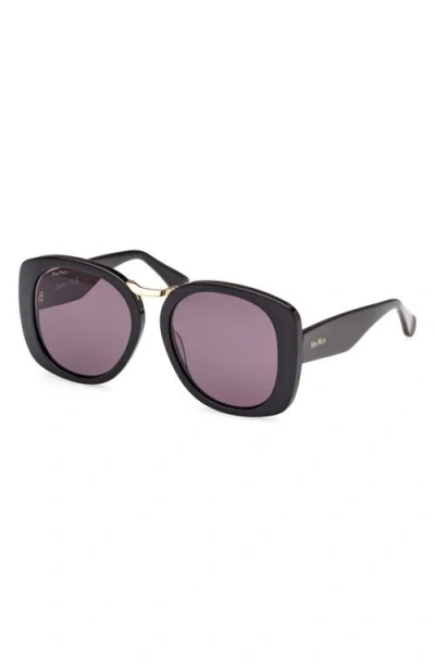 Max Mara 55mm Round Sunglasses