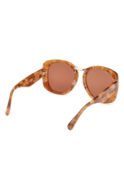 Max Mara 55mm Round Sunglasses