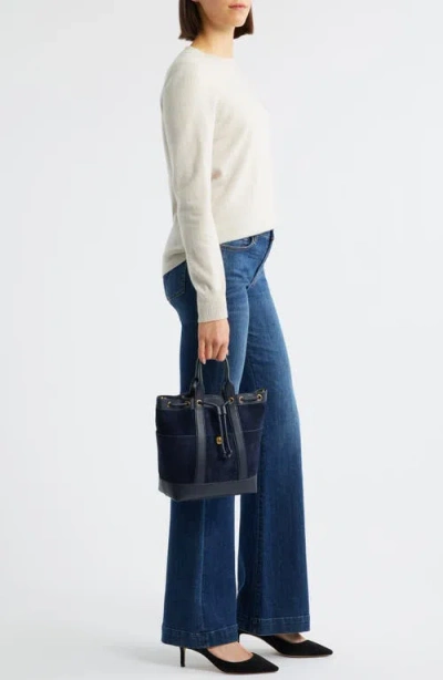 Veronica Beard Goody Suede & Leather Bucket Bag