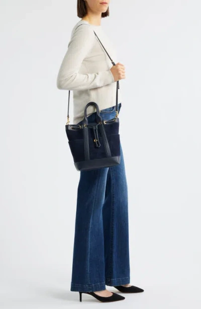 Veronica Beard Goody Suede & Leather Bucket Bag