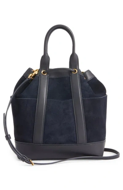 Veronica Beard Goody Suede & Leather Bucket Bag