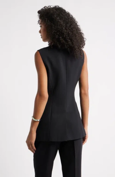 Open Edit Collarless Vest In Black