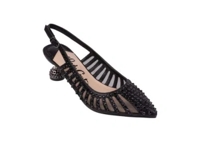 Lady Couture Mesh Rhinestone Heel Slingback Pump