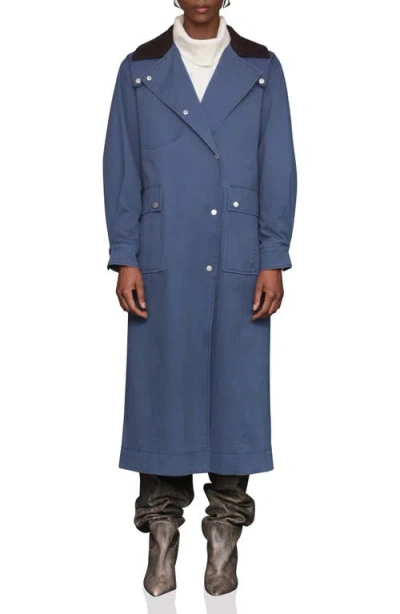 Avec Les Filles Asymmetric Stretch Cotton Long Coat