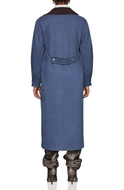 Avec Les Filles Asymmetric Stretch Cotton Long Coat