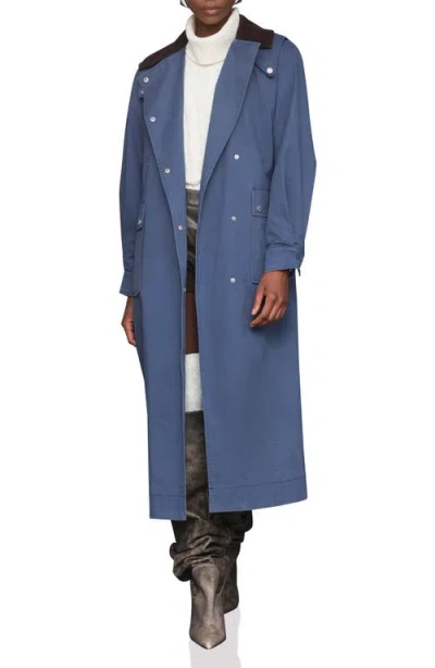 Avec Les Filles Asymmetric Stretch Cotton Long Coat