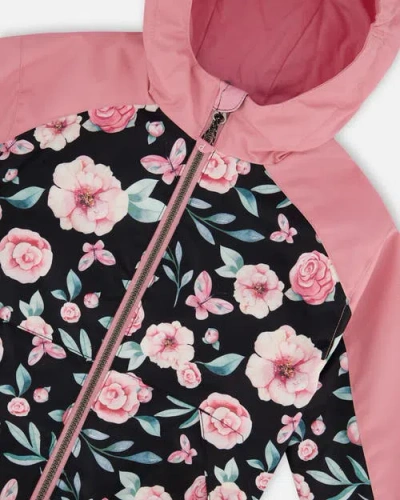 Deux Par Deux Baby Girl's 3-in-1 Mid-season Outerwear Set With Printed Jacket Pink, Black, And Flowe In Pink