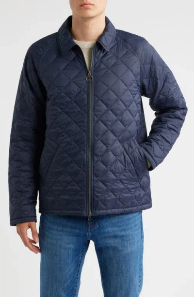Barbour Tracker Diamond Quilted Jacket In Blue