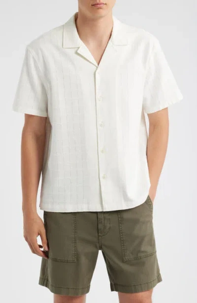 Treasure & Bond Slub Knit Cotton Camp Shirt In White