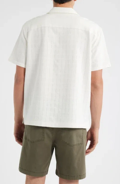 Treasure & Bond Slub Knit Cotton Camp Shirt In White