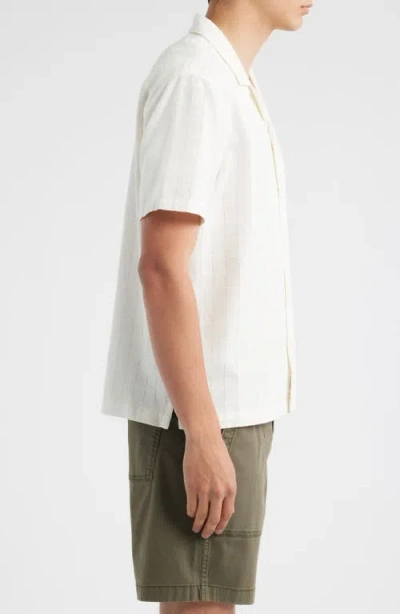 Treasure & Bond Slub Knit Cotton Camp Shirt In White