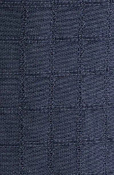 Treasure & Bond Grid Eyelet Cotton Camp Shirt In Blue