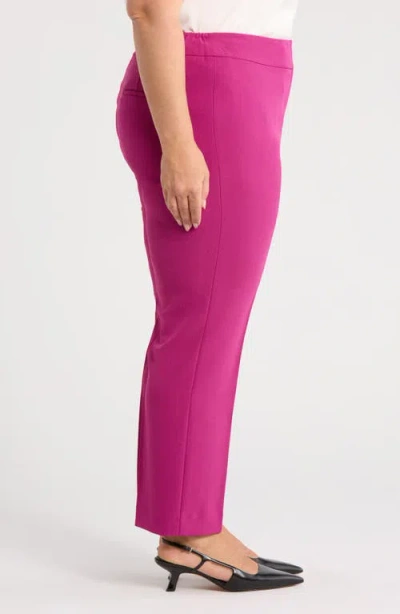 Kasper Flat Front Slim Pants In Pink