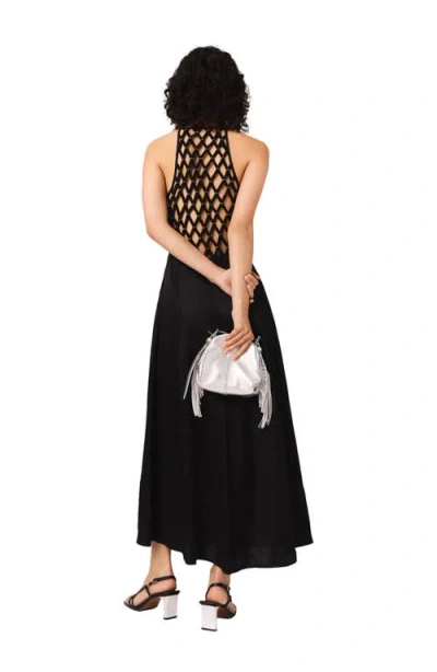 Maje Flowy Maxi Dress With Braided Back