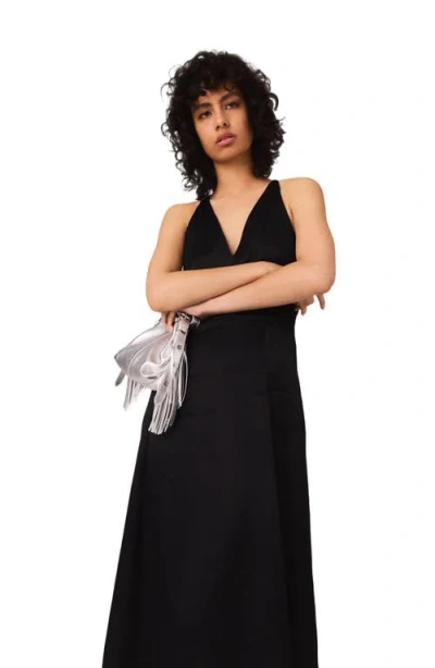 Maje Flowy Maxi Dress With Braided Back