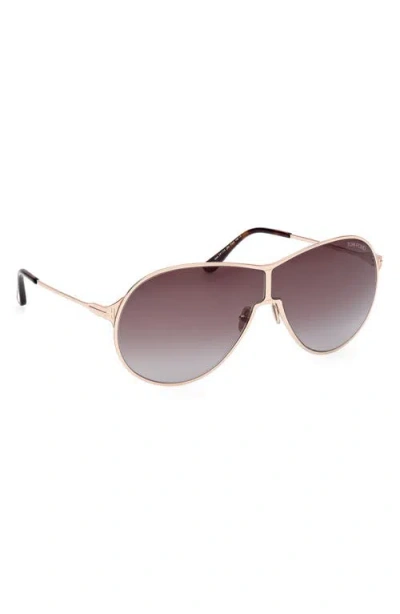 Tom Ford Gais 71mm Oversize Mirrored Pilot Sunglasses