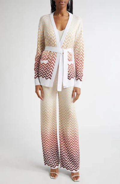 Missoni Gradient Zigzag Jacquard Knit Wide Leg Pants