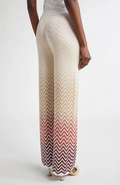 Missoni Gradient Zigzag Jacquard Knit Wide Leg Pants