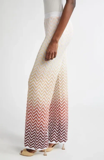 Missoni Gradient Zigzag Jacquard Knit Wide Leg Pants