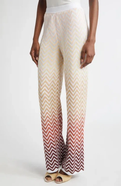 Missoni Gradient Zigzag Jacquard Knit Wide Leg Pants