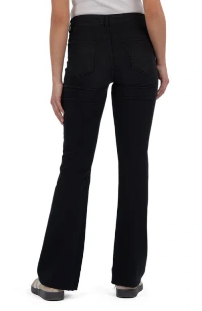 Kut From The Kloth Stella High Waist Raw Hem Flare Jeans In Black