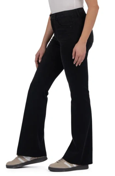 Kut From The Kloth Stella High Waist Raw Hem Flare Jeans In Black