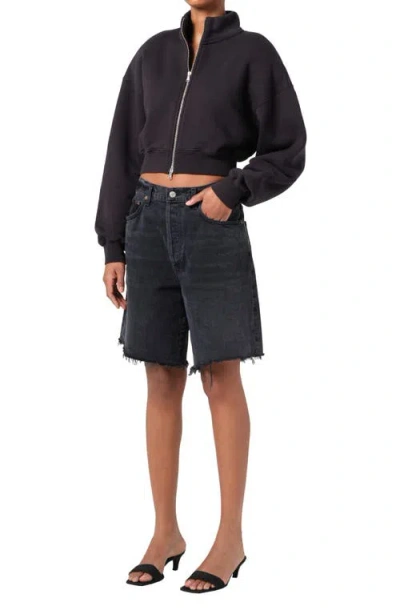 Agolde Asta Oversize Crop Zip Sweatshirt