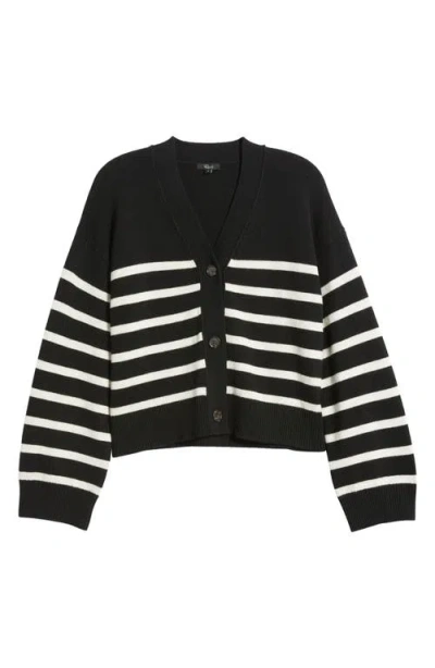 Rails Geneva Cardigan Black Oatmeal Stripes