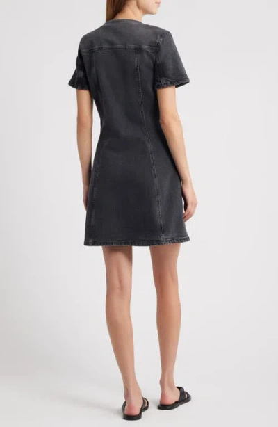Rails Saratoga Button Front Denim Minidress In Gray