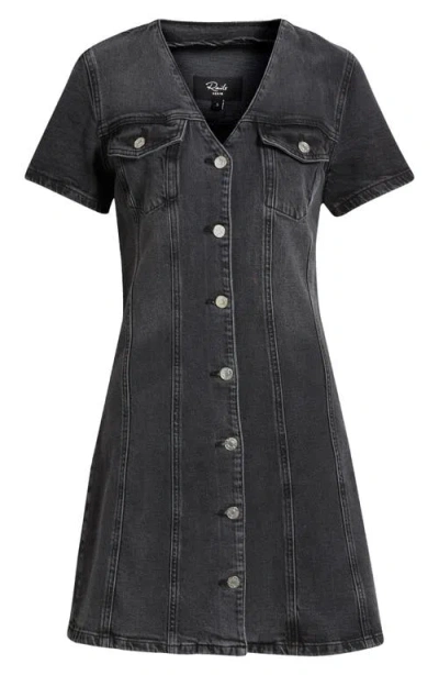 Rails Saratoga Button Front Denim Minidress In Gray