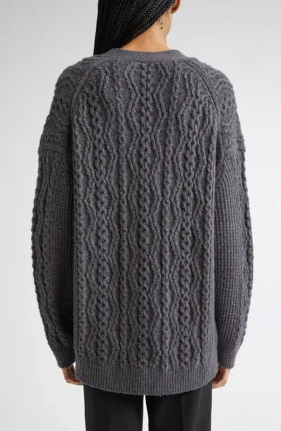 Vince Mixed Stitch Wool & Cashmere Blend Cardigan In Gray