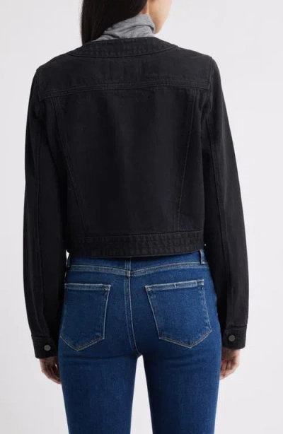 Paige Kiya Crop Denim Jacket In Black