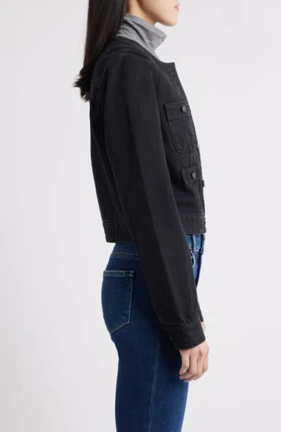 Paige Kiya Crop Denim Jacket In Black