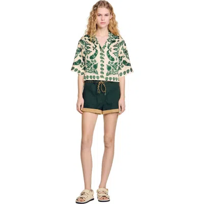 Sandro Floral Motif Shirt