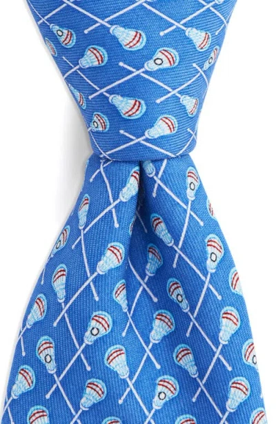 Vineyard Vines Kids' Lacrosse Silk Tie In Blue