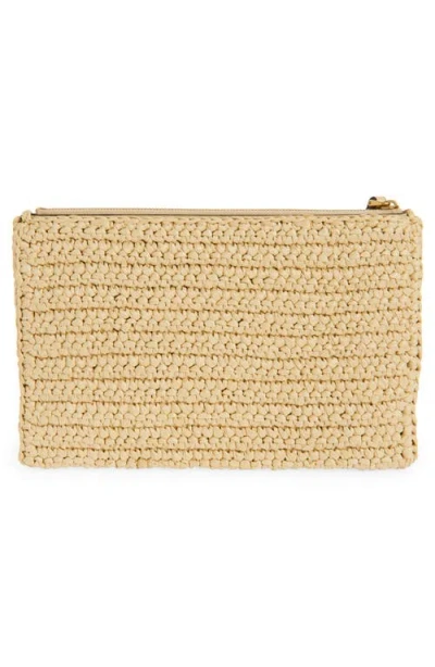 Valentino Garavani Garavani Viva Superstar Small Pouch In Synthetic Raffia Woman Natural Uni