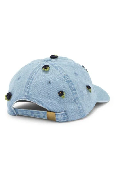 Clare V . Crochet Appliqué Denim Baseball Cap