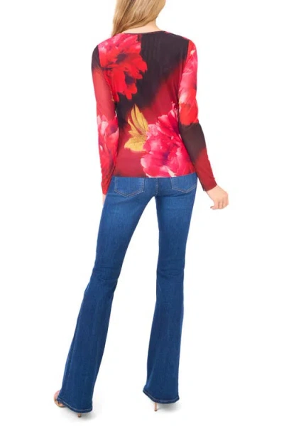 Ted Baker Floral Crewneck Mesh Top In Multi
