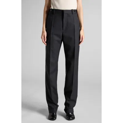 Bottega Veneta Stripe Wool Twill Straight Leg Pants