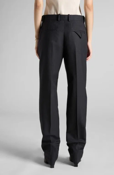 Bottega Veneta Stripe Wool Twill Straight Leg Pants