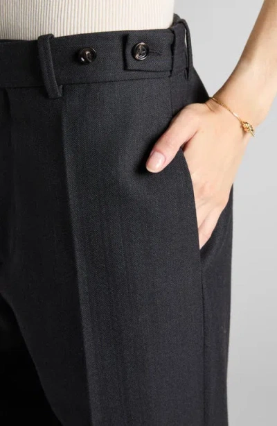 Bottega Veneta Stripe Wool Twill Straight Leg Pants