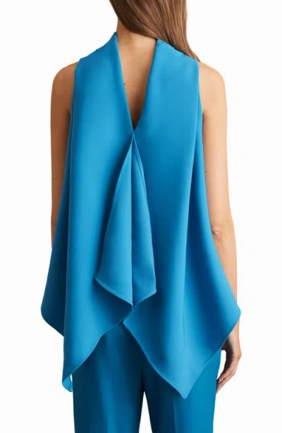 Reiss Simone Cowl Neck Sleeveless Trapeze Top In Blue